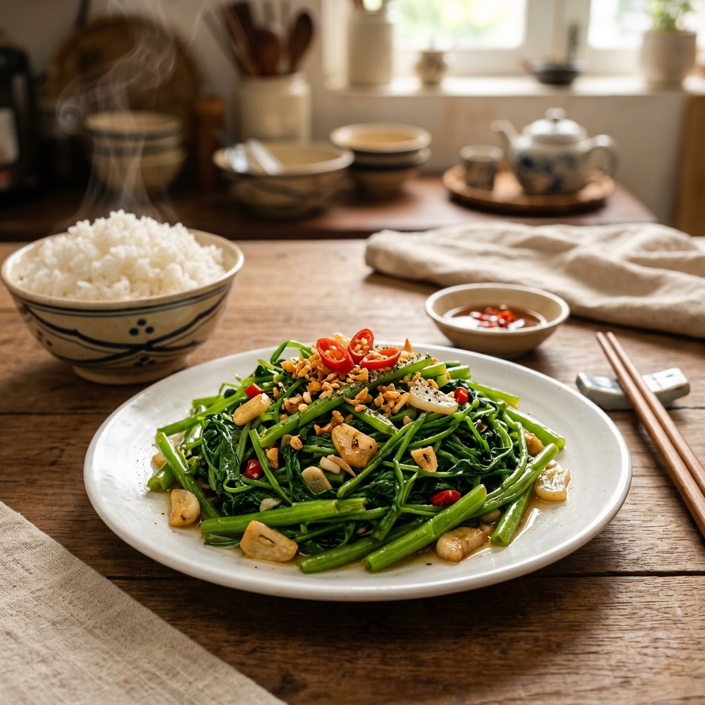 Rau muống xào